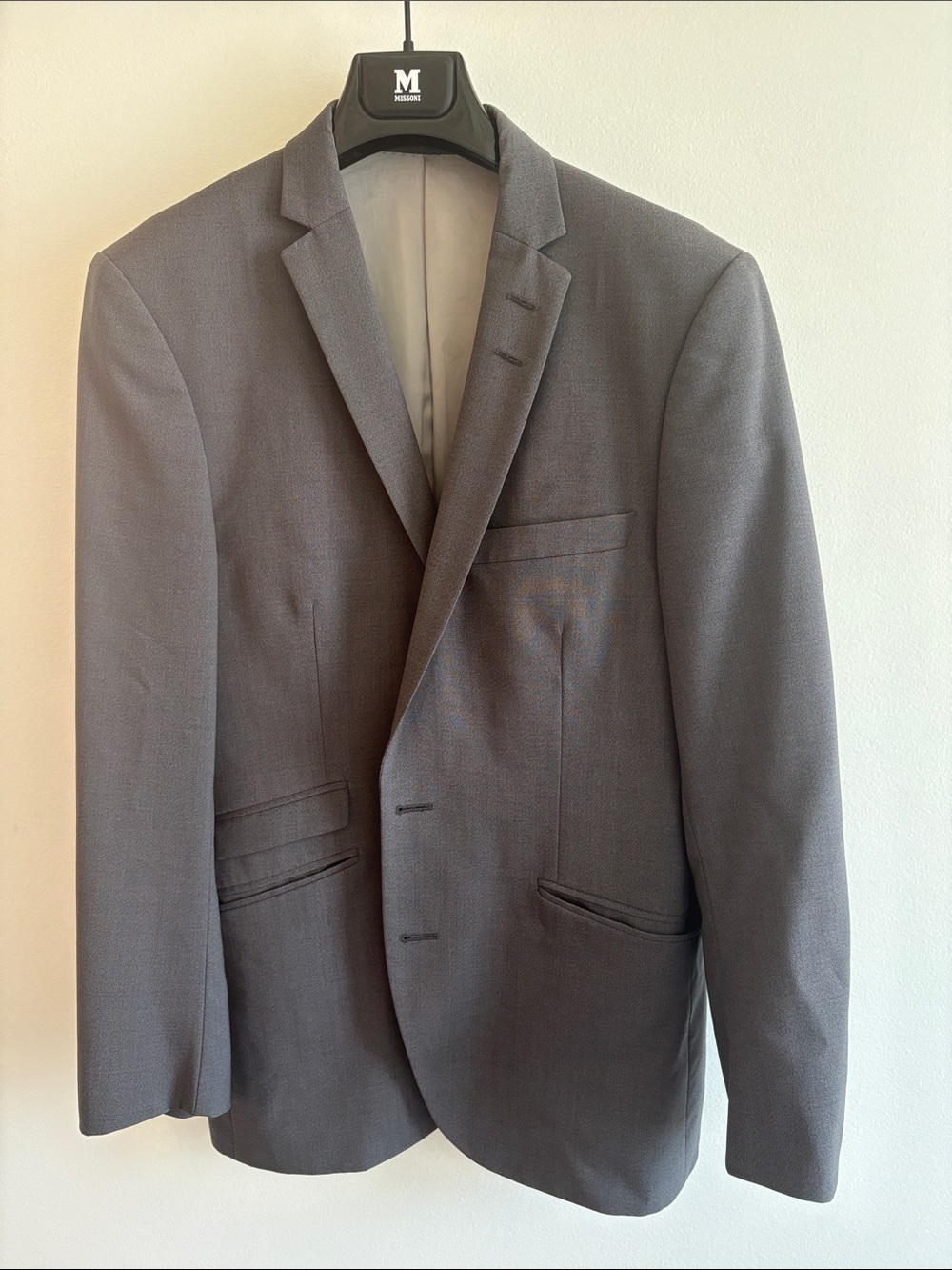 Oversized Gray Single-Breasted Suit Blazer